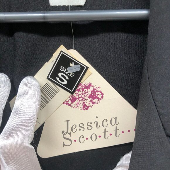 NWT Vintage Jessica Scott Long Sleeve Blouse Women S 80s 90s Black Collared - Picture 7 of 9